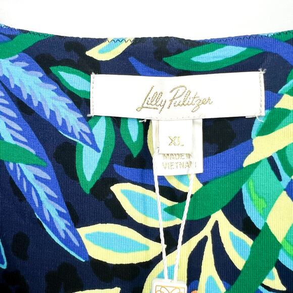 LILLY PULITZER Womens Loralei Skirted Romper XL Green Blue The Hottest Spot NWT - Picture 10 of 13